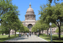 A photo of the Texas State Capitol